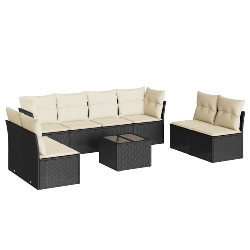 vidaXL Garden Sofa Set Black, Cream White - 21.7 x 21.7 x 14.6
