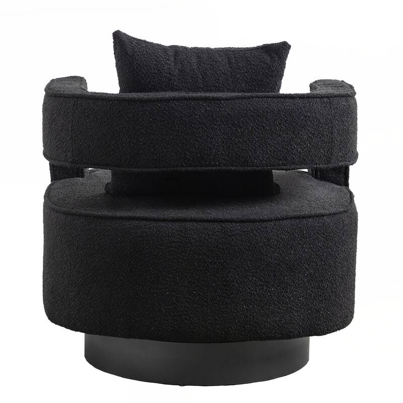 Swivel Accent Open Back Chair Modern Comfy Sofa Chair With Base For Nursery Bedroom Living Room Hotel Office