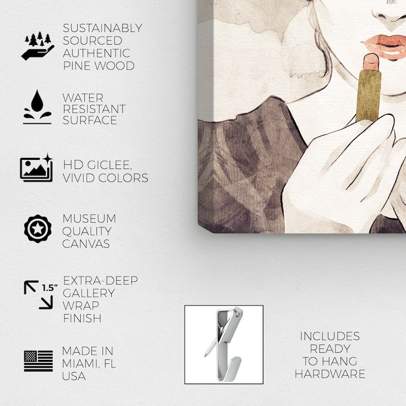 Wynwood Studio Fashion and Glam Dazzling Lady White and Glam Wall Art Canvas Print