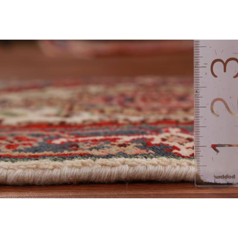 Hand Knotted Oriental 100% Wool Carpet Traditional Medallion Beige & Ivories Heriz (serapi) Area Rug - 3' 0'' X 2' 0''