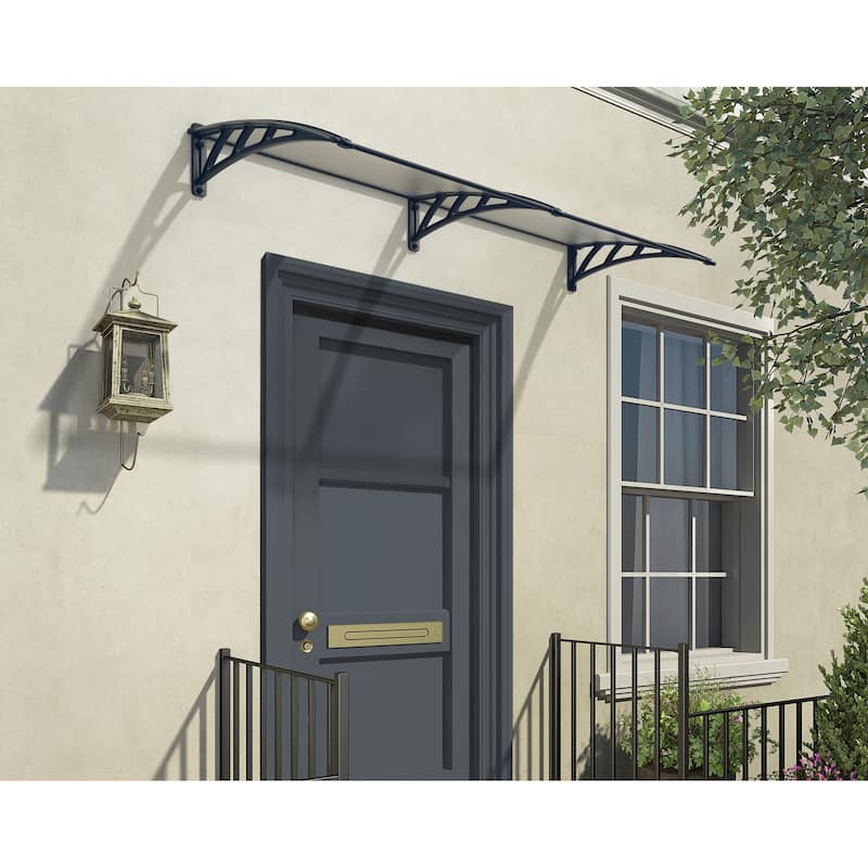 Neo 2.5 ft. Gray/Diffused Door and Window Awning series
