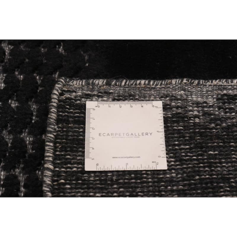ECARPETGALLERY Hand-knotted Tangier Black Wool Rug - 8'2 x 11'6