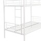 preview thumbnail 15 of 28, Elegant Twin Over Twin Bunk Bed, Metal Structure Bedframe with Safety Guardrails, 2 ladders and Space Saving Design, White