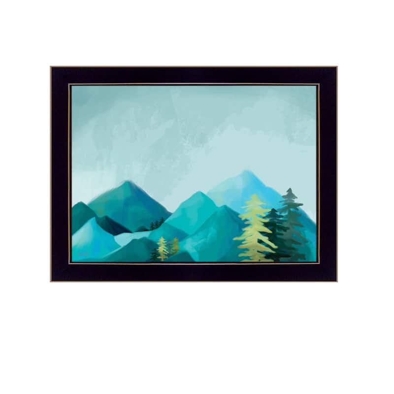 TrendyDecor4U Contemporary "Adventure Awaits I" Framed Print Wall Art - Black
