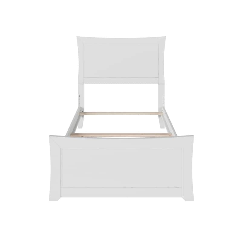 Metro Twin Foundation Bed Frame with Matching Footboard in White