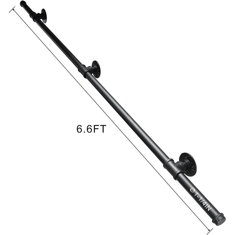 Staircase Handrail Wall Mount Handrail for Indoor Stair, Industrial Pipe Stair Handrails Grab Bar