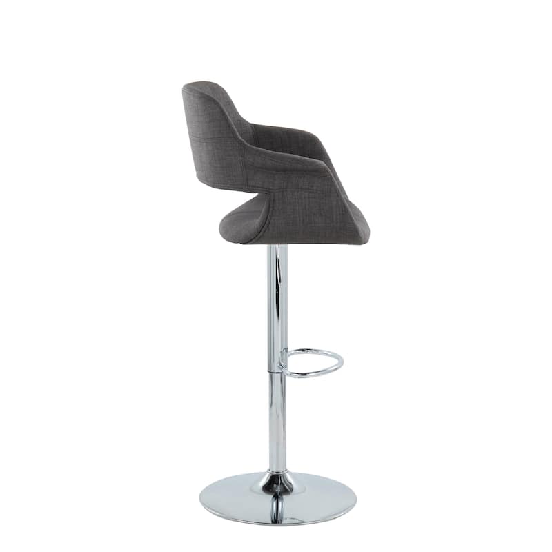Lumisource Barstool with Swivel in Black and Charcoal, Set of 2 - 19"Lx23.5"Wx39-47.5"H