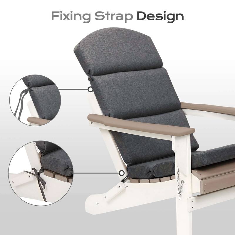 Aoodor Patio Chair Cushion Set of 2 - High-Back Adirondack Patio Cushions with Ties