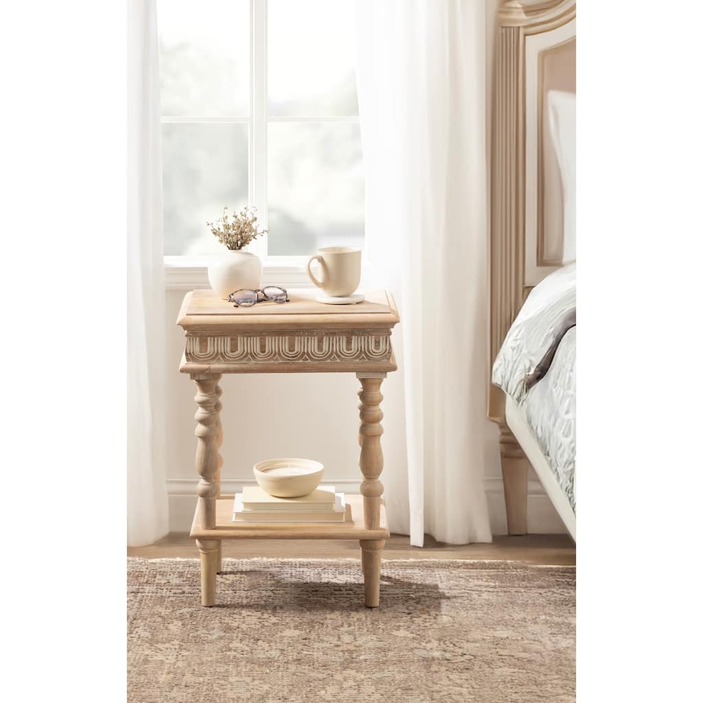 Kate and Laurel Patresa Wood Side Table - 18x14x24