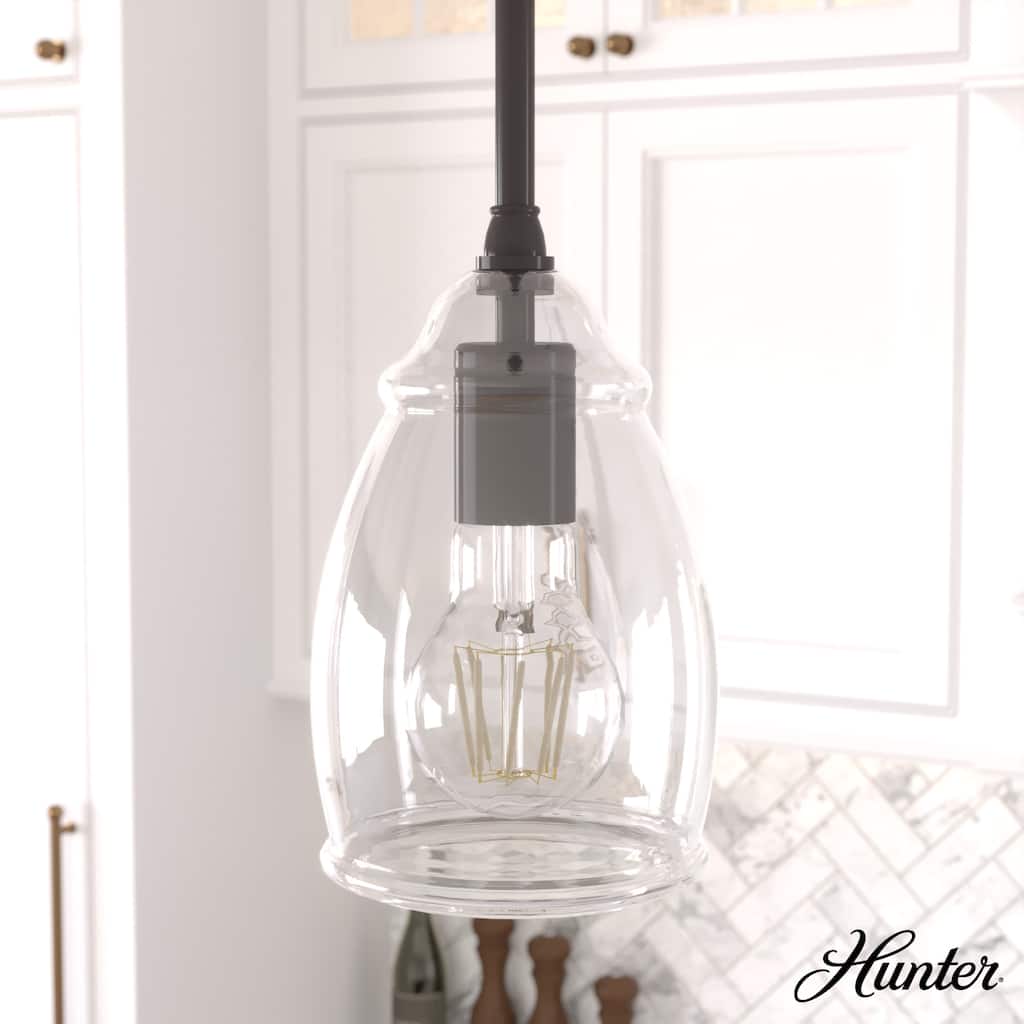 Hunter Dunshire 1-Light Dome Pendant - Kitchen Island, Dining Room, Entry - Modern Farmhouse, Transitional, Contemporary