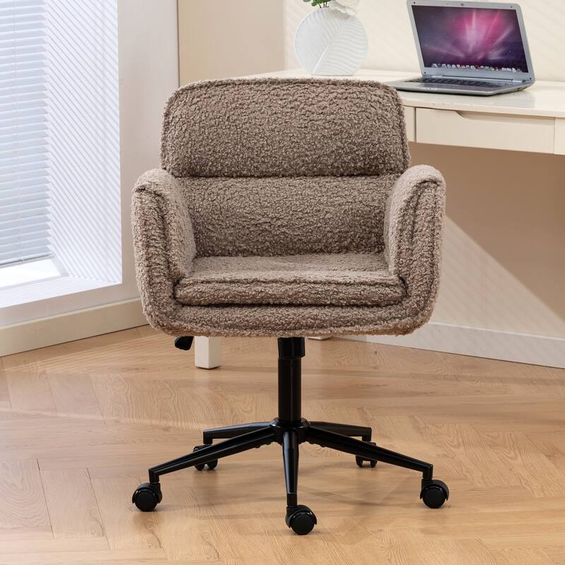 Criss Cross Chair with 5-Gear Adjustable Armrests & Wheels, Ergonomic Thickened Backrest Swivel Desk Chair for Home Office