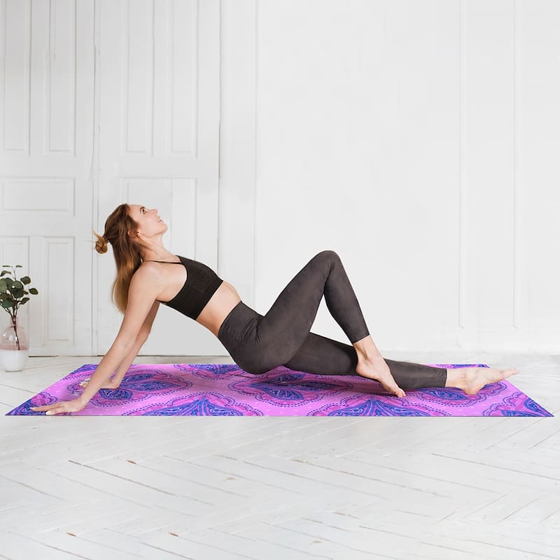 AUM 4mm Soft Foam Tech Lilla Series Yoga Exercise Mat - 68" x 24" - Perfect for Yoga/Pilates/Floor Exercises