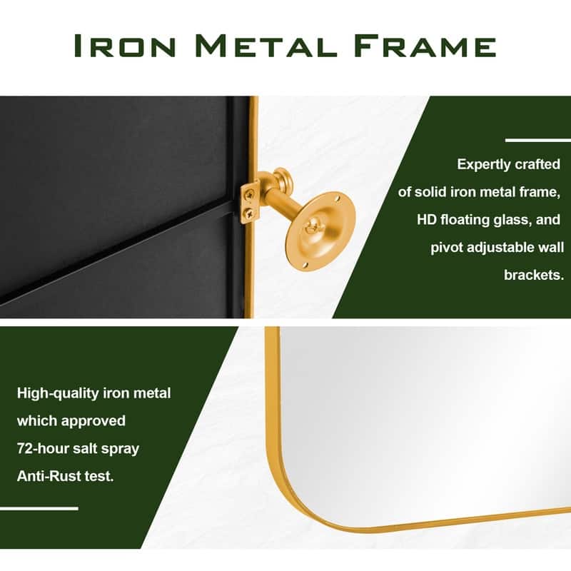 Iron Metal Frame Rectangular Windowpane Wall Mirror Farmhouse Rustic Elegant Decor for Living Room Bedroom Bathroom Entryway