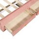 preview thumbnail 5 of 15, Charming Upholstered Platform Bed with Trundle and Drawers for Kids