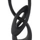 preview thumbnail 6 of 6, Black Polystone Intertwined Loop Abstract Decorative Sculpture with Block Base