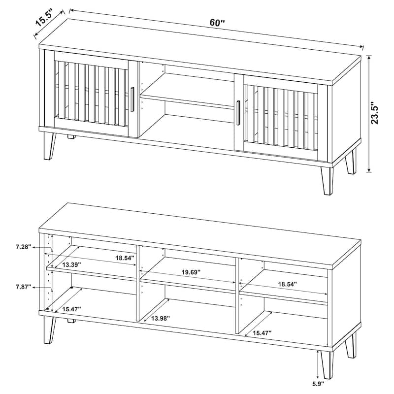 Sedona 2-Door Engineered Wood 60" Tv Stand Dark Pine