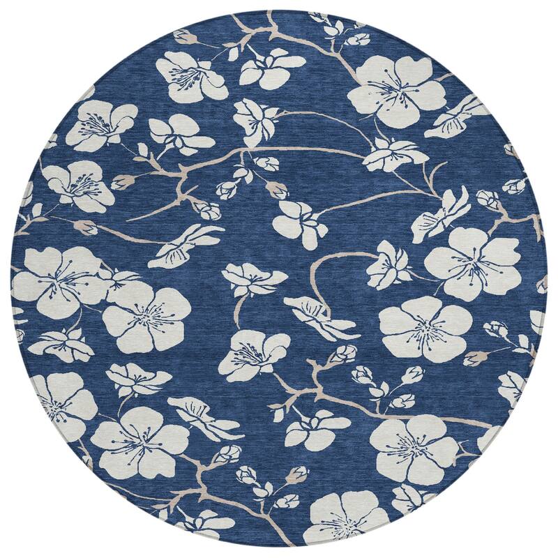 HomeRoots Floral Transitional Rectangle Outdoor Rug