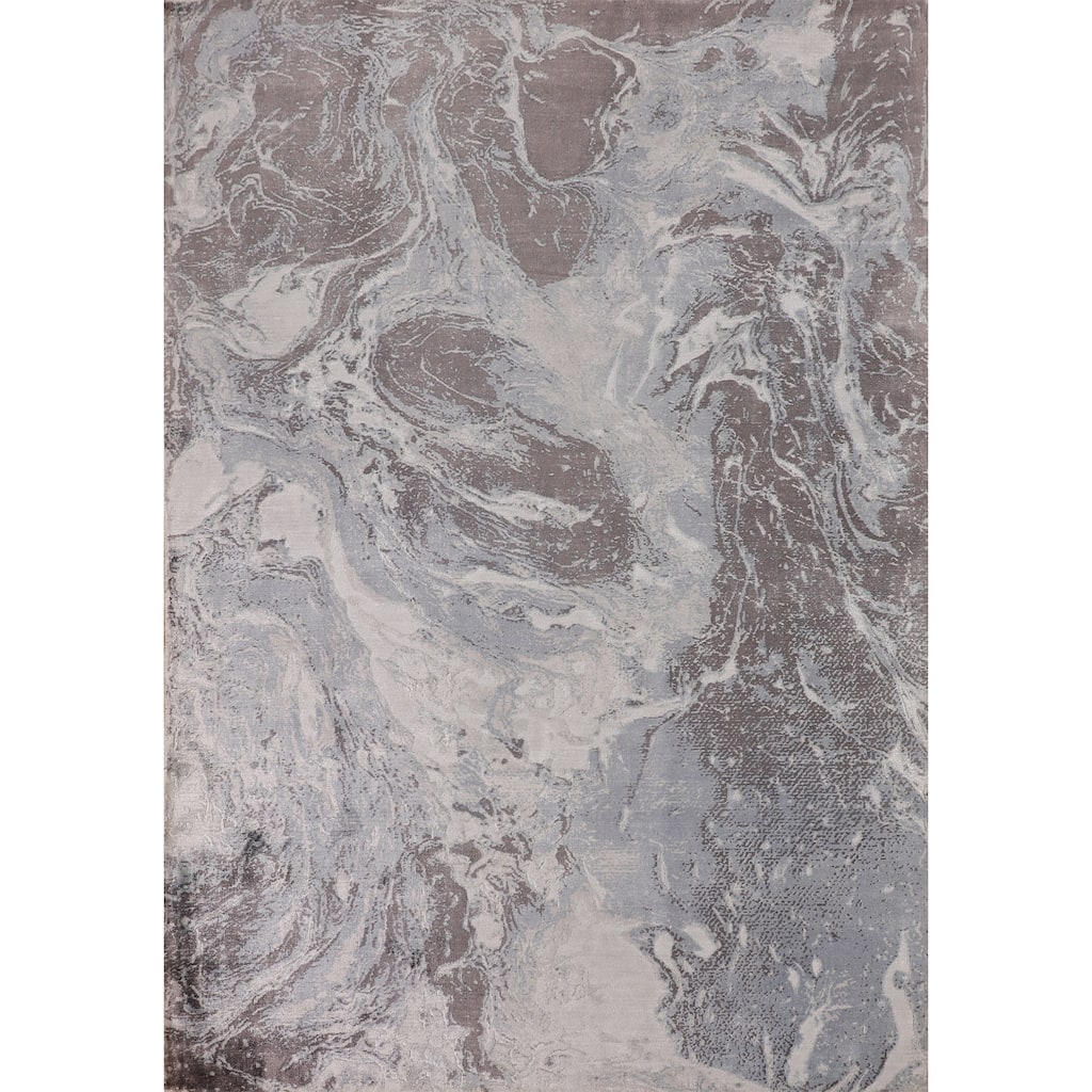 All-Over Modern Abstract Oriental Area Rug Hand-Knotted Wool Carpet - 5'4"x 7'4"