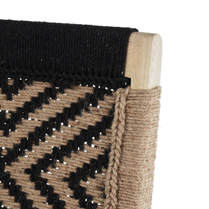 Black or White Jute Rope Handmade Living Room Accent Chair with Brown Mango Wood Frame