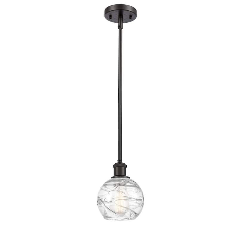 Innovations Lighting Athens Deco Swirl - 1 Light 6" Stem Hung Mini Pendant - Oil Rubbed Bronze