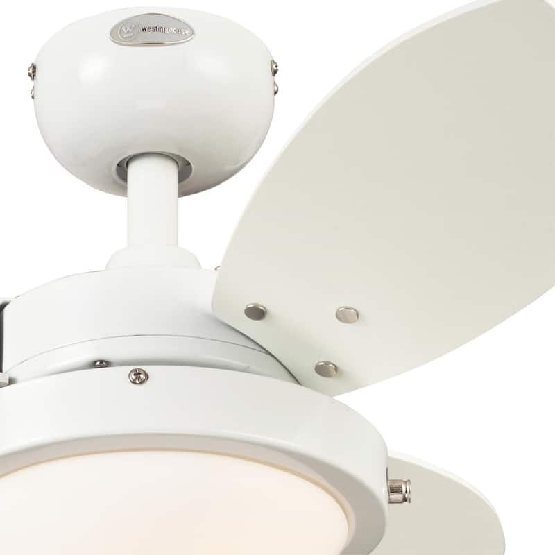 Westinghouse Lighting Wengue 30-Inch 3-Blade Indoor Ceiling Fan with Dimmable LED Light and Opal Frosted Glass