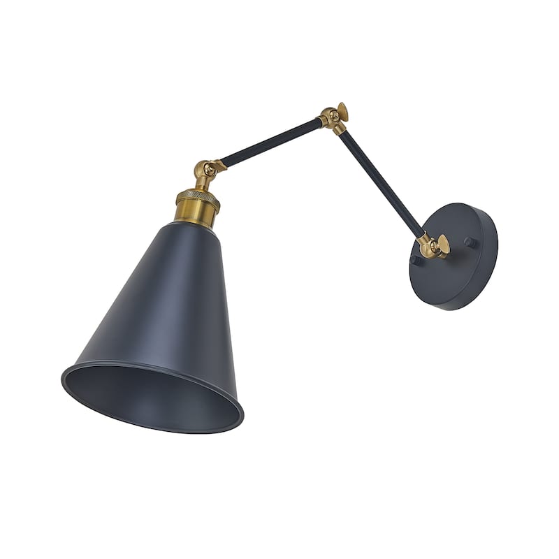 Black and gold 1 Lt armed wall sonce