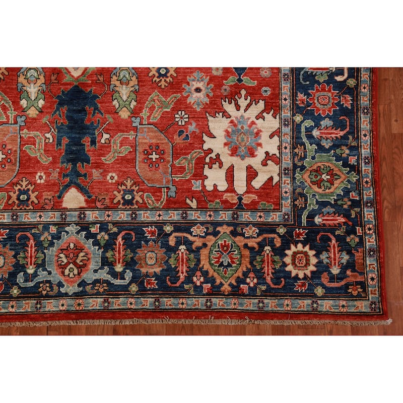 Vegetable Dye Floral Ziegler Rug Hand-Knotted Wool Carpet - 6'7"x 9'11"