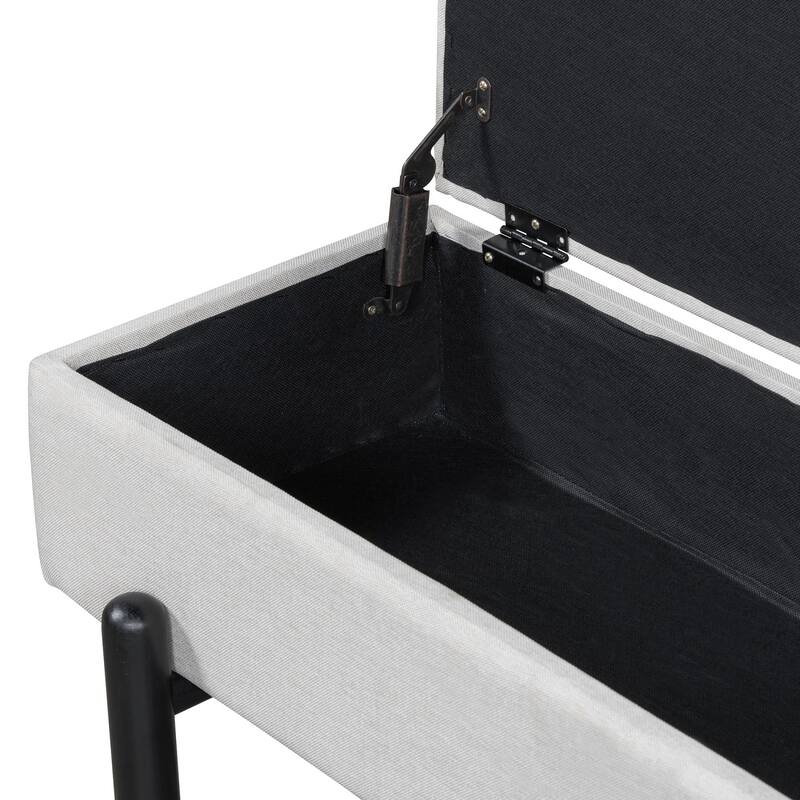 47.24 inches Upholstered Storage Bench Entryway Bench with Hidden Compartment