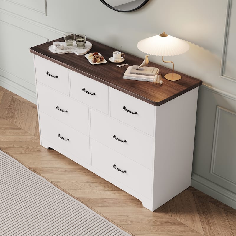 47.16" W Double Dresser, 7 Drawer Dresser