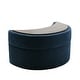 preview thumbnail 50 of 96, Upholstered Chenille Boucle Half Moon Storage Ottoman with Tray