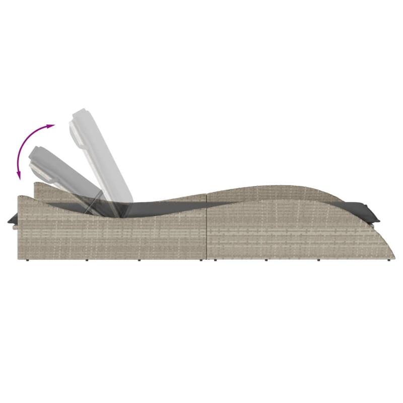 vidaXL Patio Sun Lounger Light gray - 23.6" x 80.7" x 28.7"/ 1