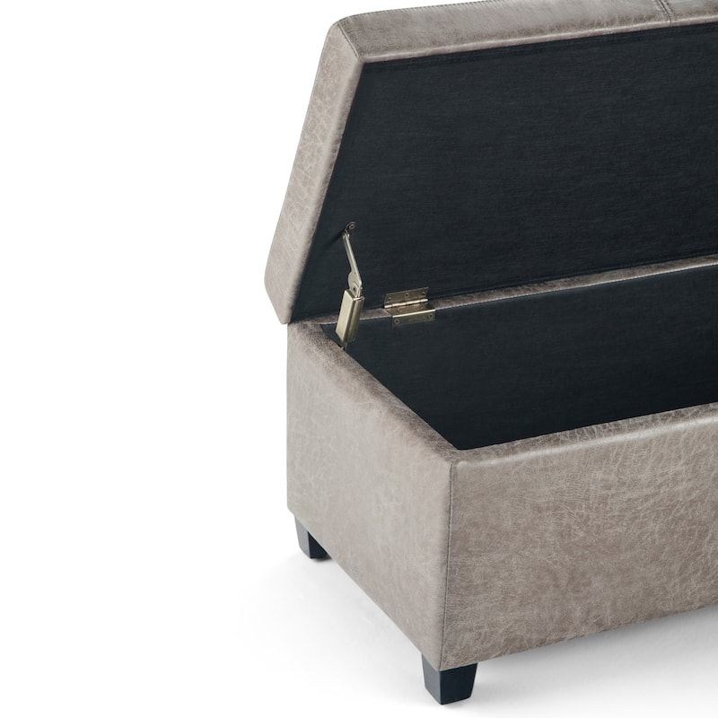 WYNDENHALL Franklin 48-in. Wide Contemporary Rectangular Storage Ottoman