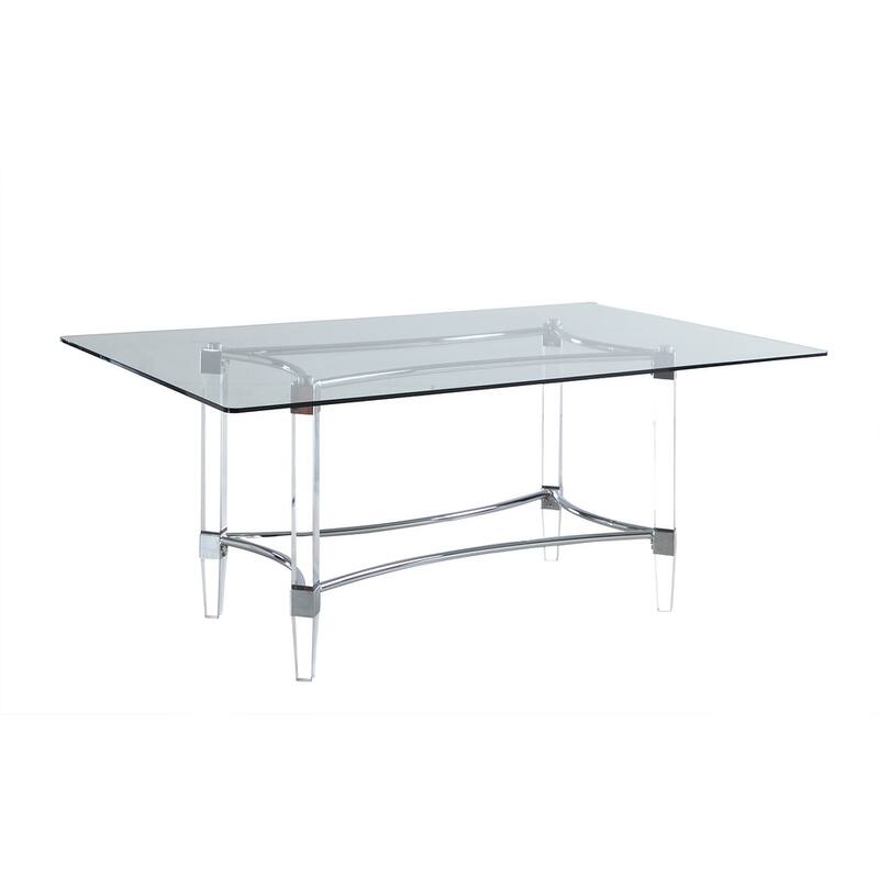 Somette 42"x72" Glass/Acrylic 5-Piece Dining Set