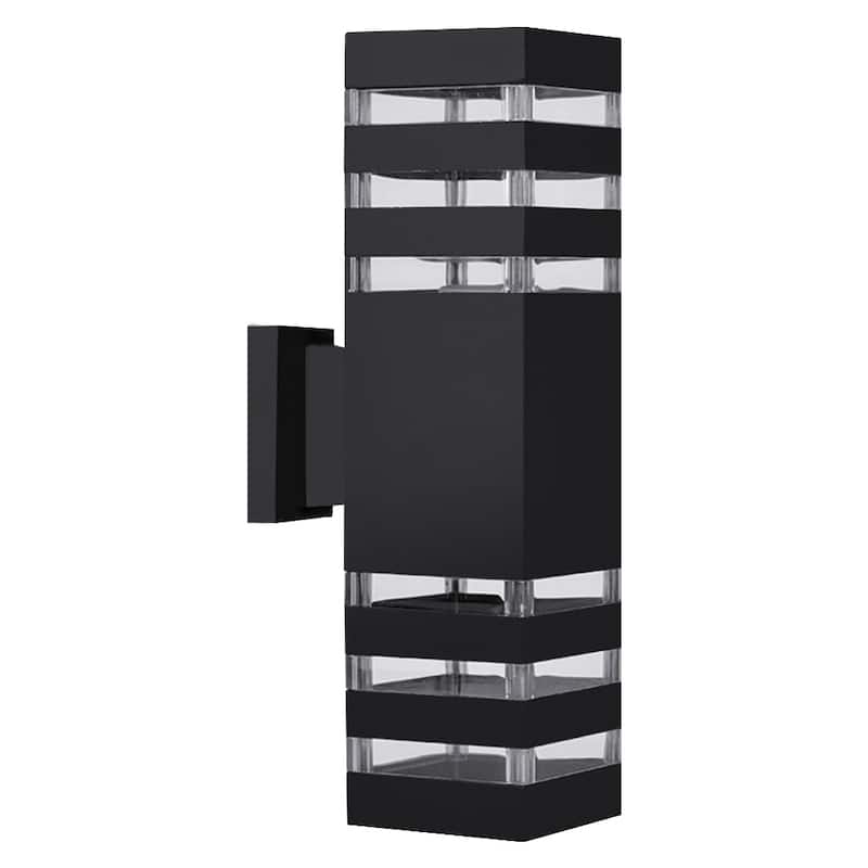 Modern Outdoor Wall Lighting Cylinder/Square Armed Sconces(2 Pack) - 2 Pack - Black Cube