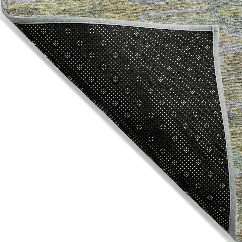 Machine Washable Indoor/ Outdoor Abstract Rock Chantille Rug