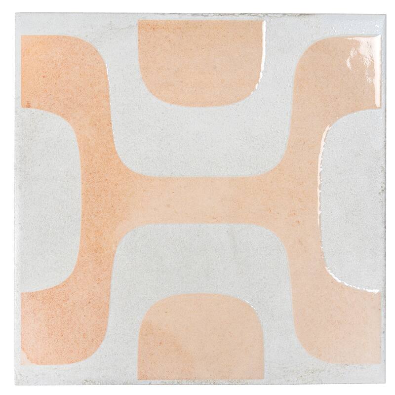 Cadence 8x8 White Faded Terracotta Porcelain Square Motif Wall and Floor Tile (12.49 sq ft/case) - 29 Pack