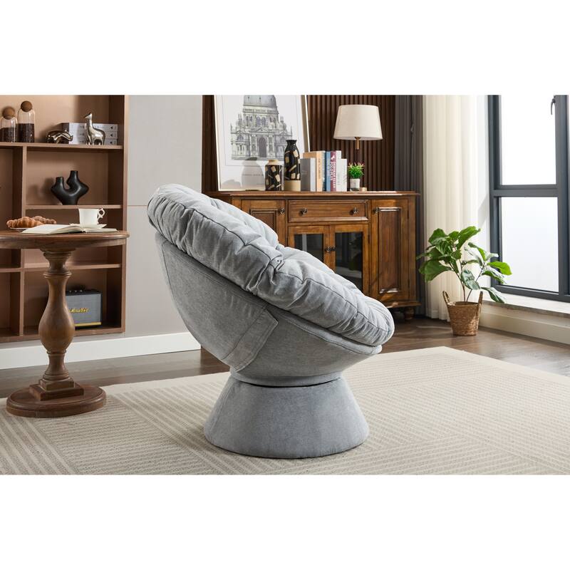 Oversized Swivel Accent Chair, 360-Degree Swivel Barrel Chair, Papasan Chair for Living Room and Bedroom Comfort