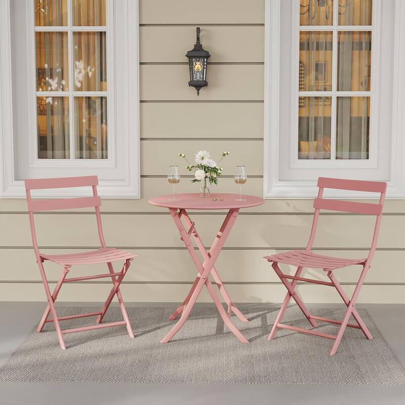 Outdoor Patio Foldable Bistro Set for Bar Garden Backyard