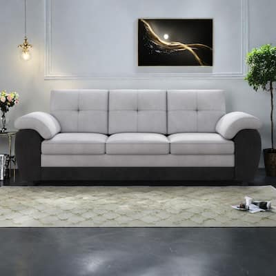 81.9" Eucalyptus 3-Seater Sofa with Wide Armrests, Hardwood Construction, and 900 lbs Weight Capacity