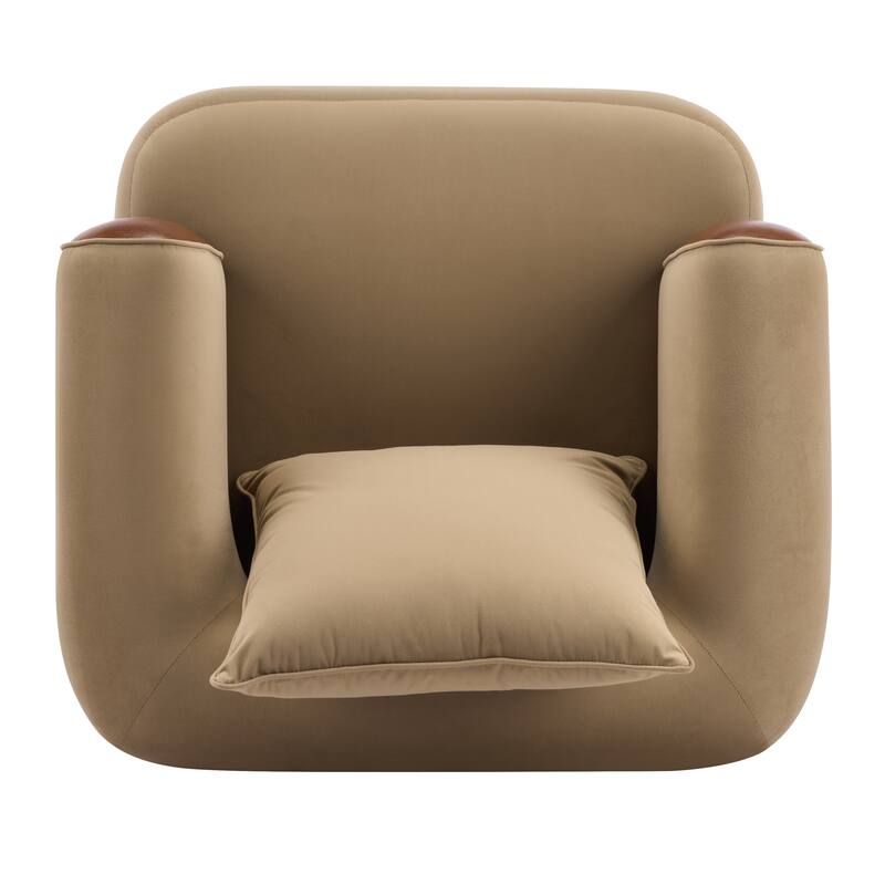 Christopher Knight Home Elyndor Velvet and PU Lounge Chair with Wrap-Around Backrest