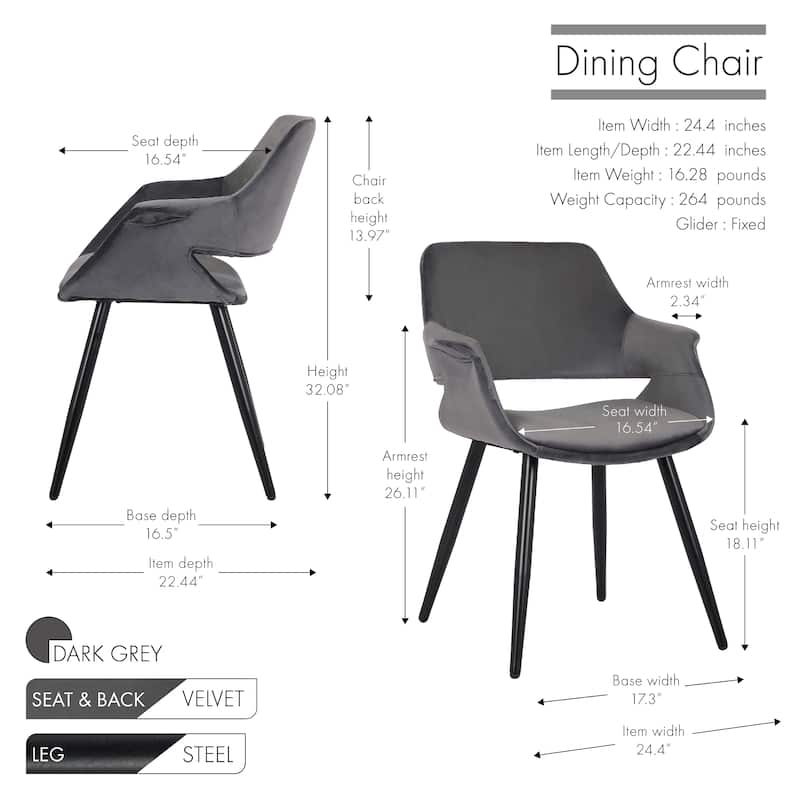 Porthos Home Fulco Velvet Mid-century Dining Chair