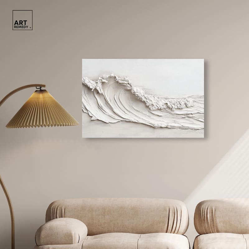 Wave on White Canvas by Art Remedy, Gallery Wrapped