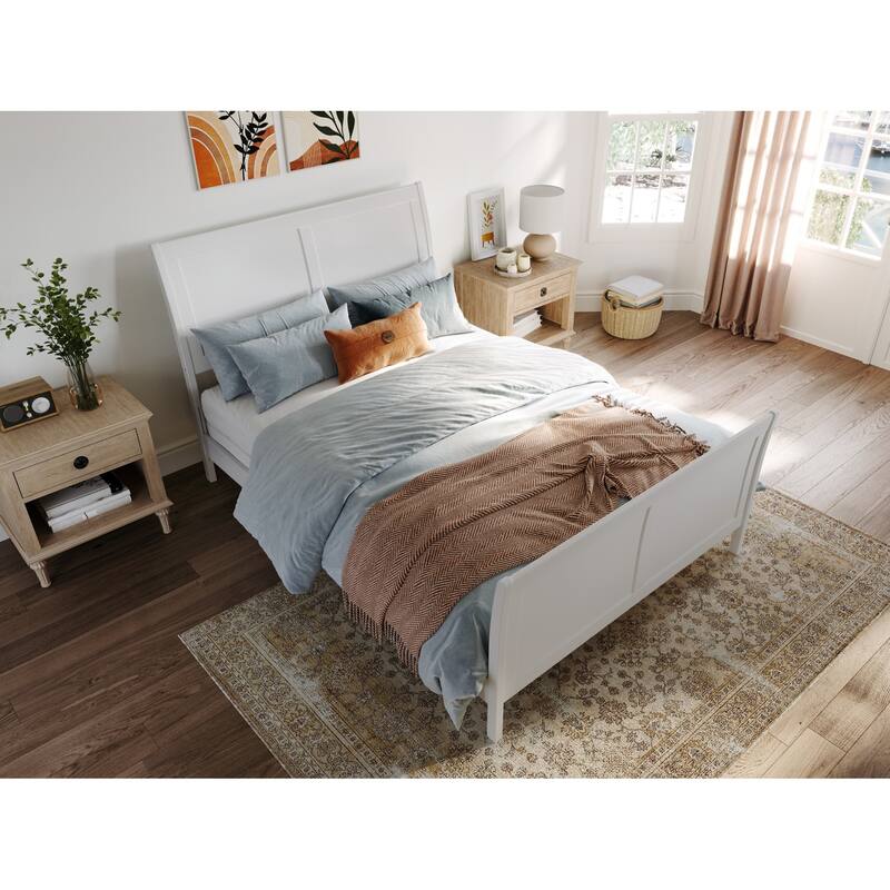 Traditional Sleigh Bed with Turbo Charger - King Size Grey Finish - Curved Headboard Design