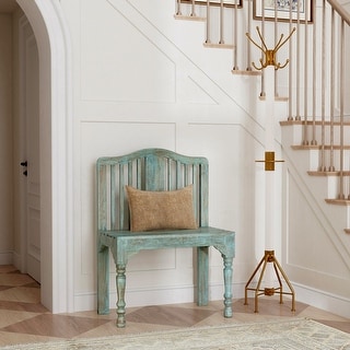 Handmade Butler Roseland Blue Wood Bench (India) - Bed Bath & Beyond ...