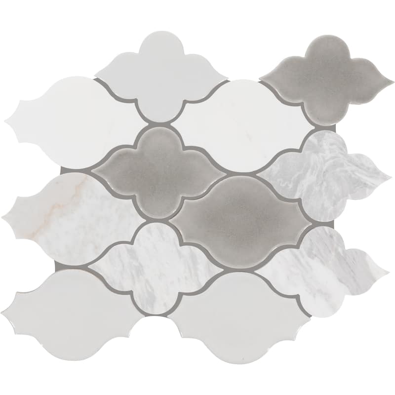 Daltile Raine Honed Natural Stone Arabesque Mosaic Tile (Set of 10) (7.38 SQFT Per Carton) - White