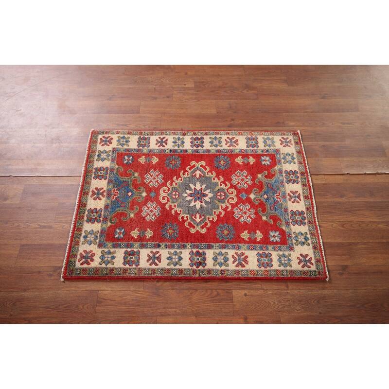 Red Kazak Accent Rug Handmade Wool Carpet - 2'2" x 3'0"