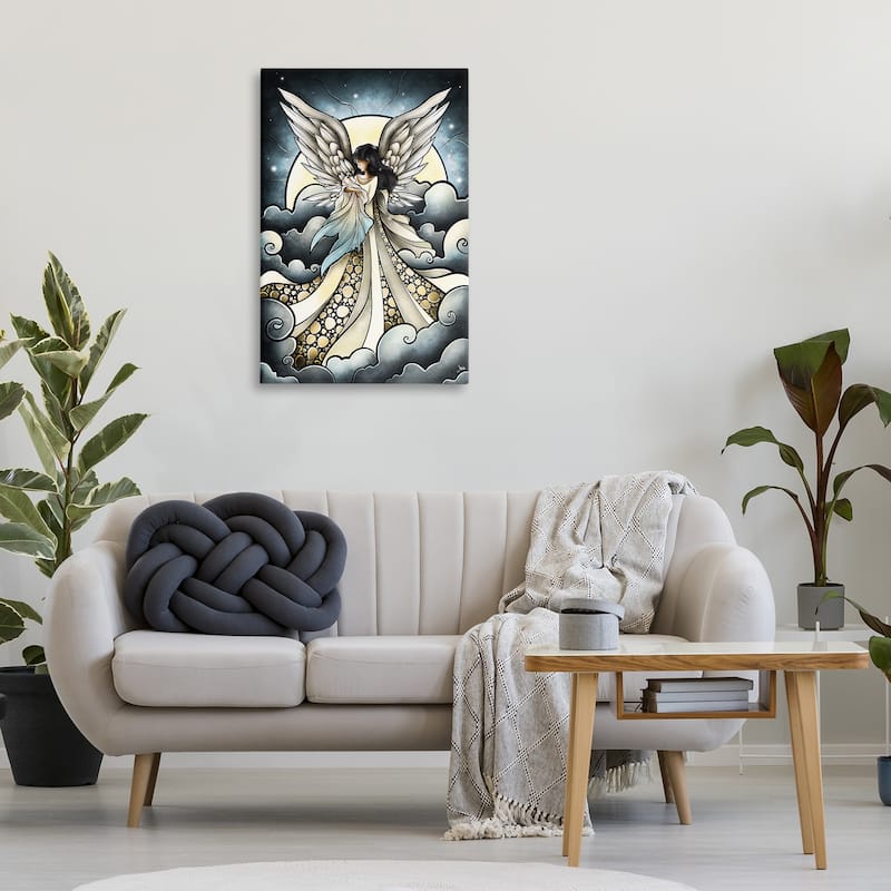 Stupell Classic Angel & Baby in Clouds Canvas Wall Art Design By Mandie Manzano