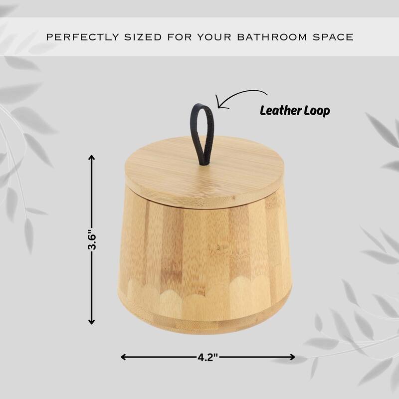 5-Piece Bathroom Accessory Set Bamboo Natural Decor