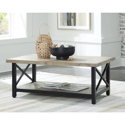 Signature Design by Ashley Bristenfort Brown/Black Coffee Table - 46"W x 26"D x 18"H