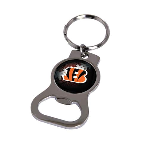 NFL Cincinnati Bengals Silver-Tone Bottle Opener Key Ring By Rico Industries